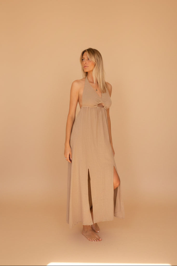 GODDESS DRESS — Robe longue dos nu fluide