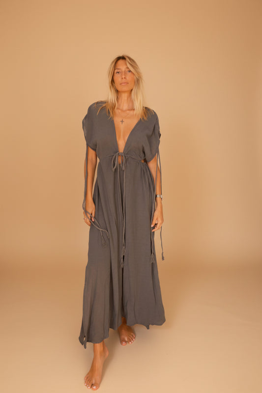 ANANDA DRESS — Robe longue ajourée