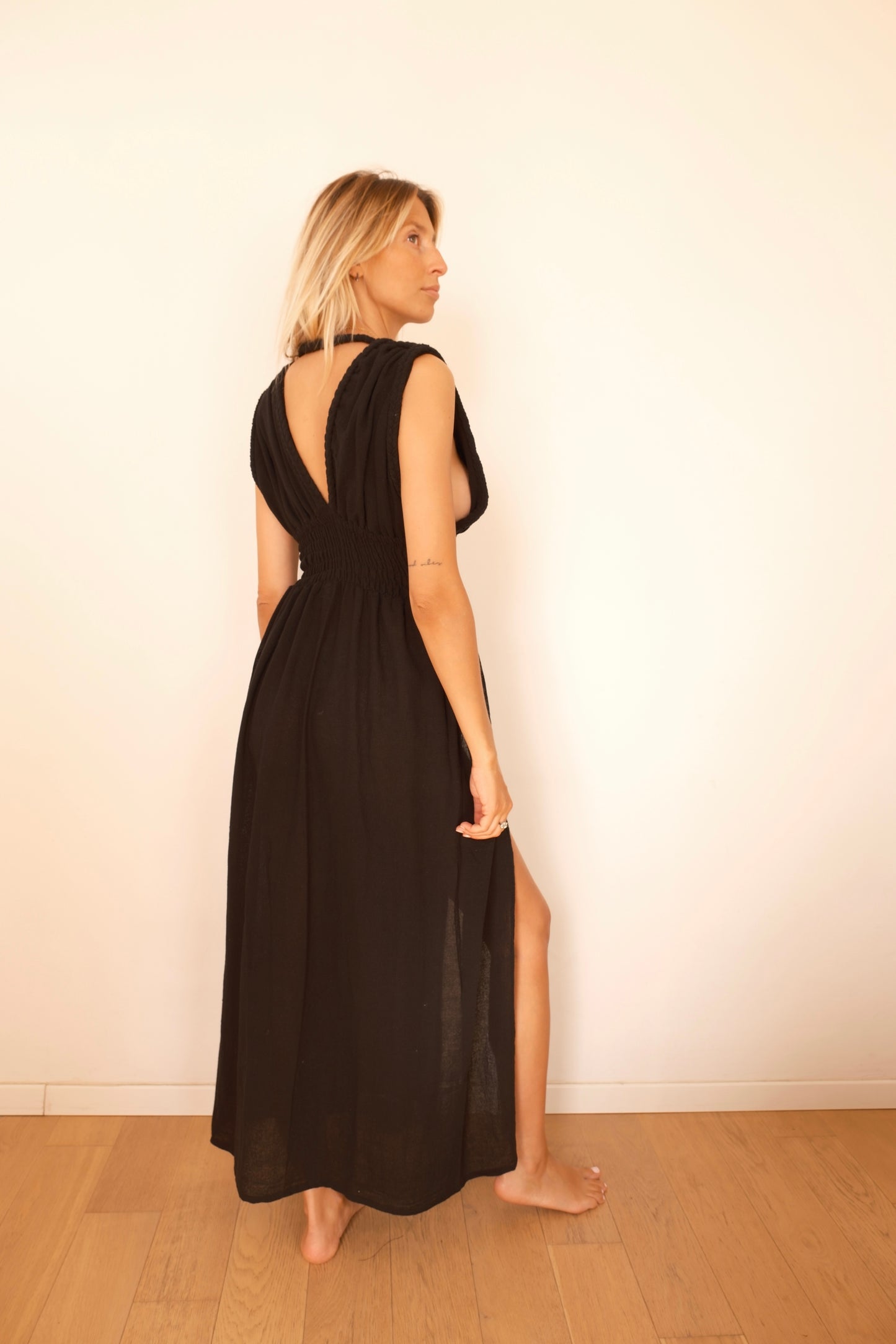 SITA DRESS BLACK — Robe longue