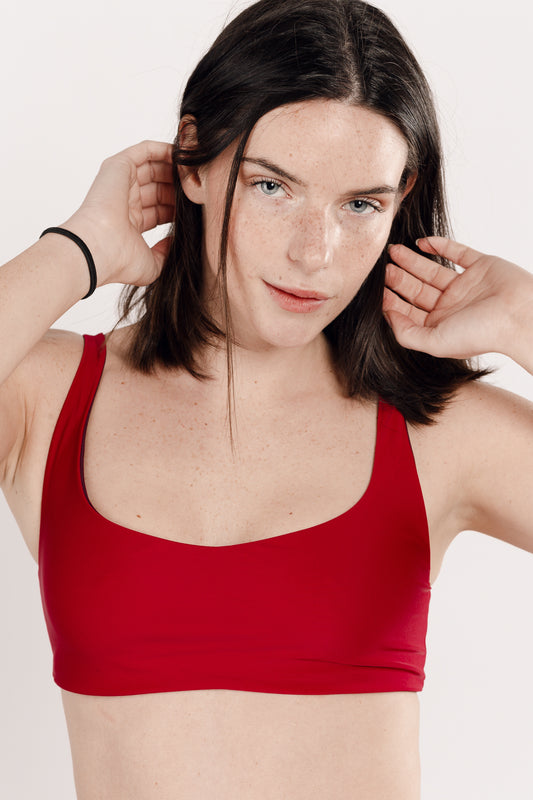 Maillot de bain deux pièces rouge réversible