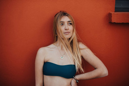 Bandeau réversible vert émeraude et bleu mat 100% recyclé - Lili Los Angeles