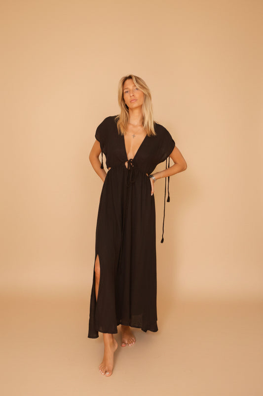 ANANDA DRESS — Robe longue ajourée