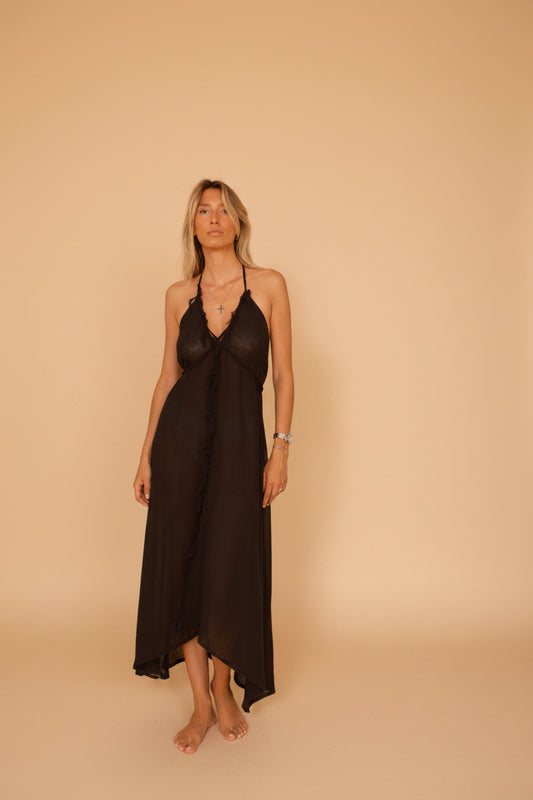 KALI DRESS — Robe longue dos nu