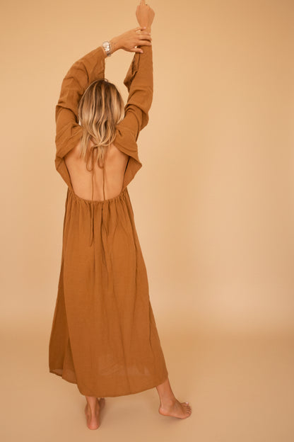 ISIS DRESS — Robe longue dos nu