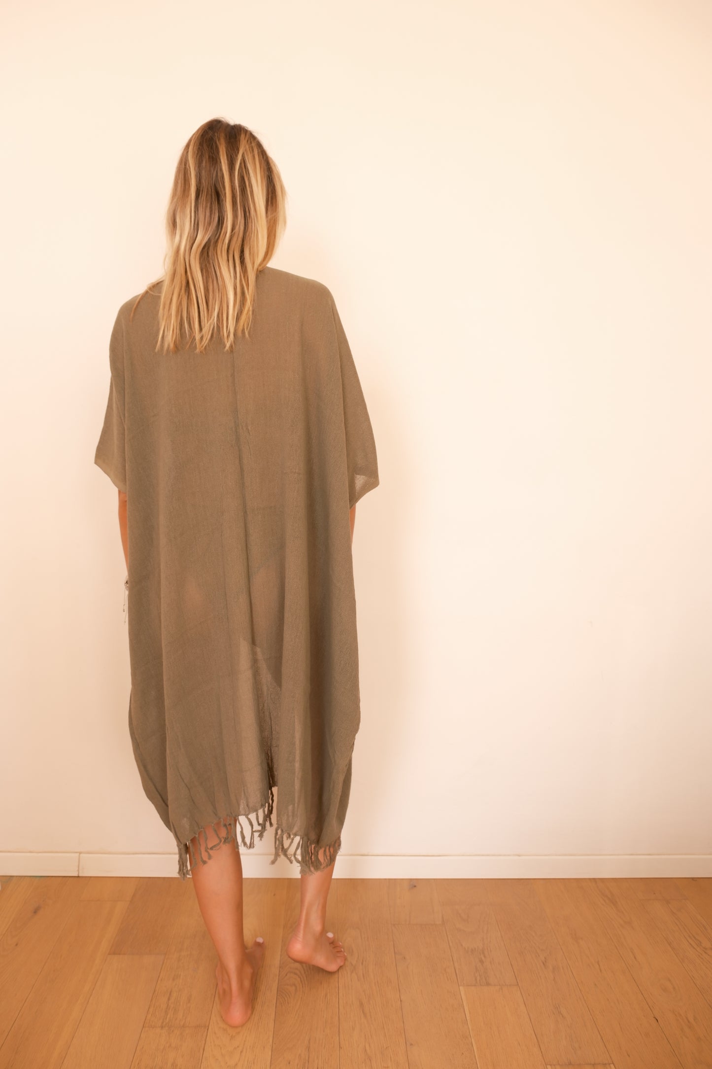 DEVI KIMONO — Kimono mi-long à franges
