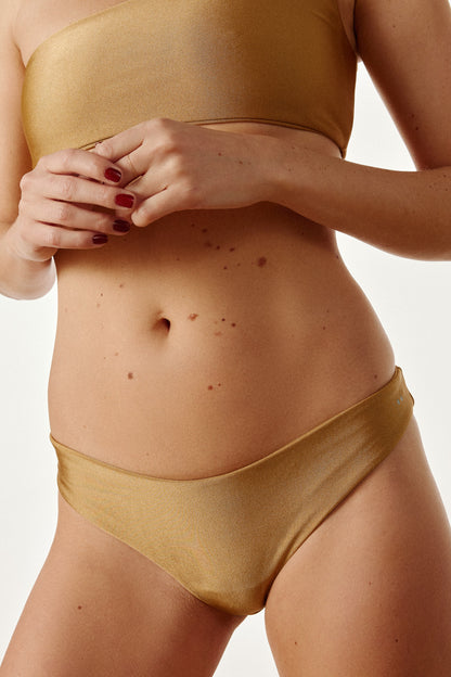 Bas de maillot de bain doré irisé