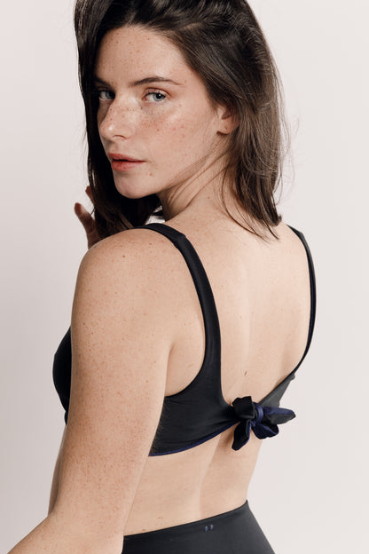 Maillot de bain deux pièces noir réversible