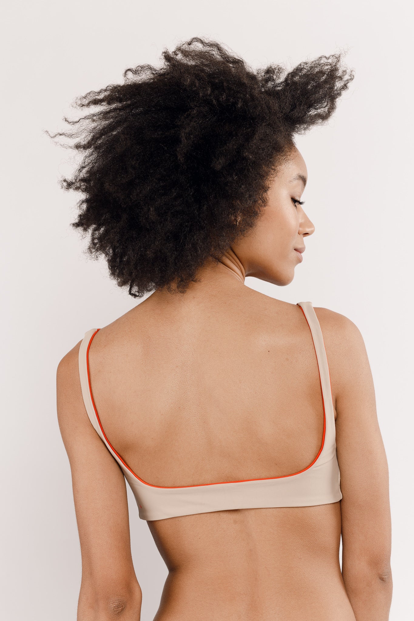 Maillot de bain deux pièces beige réversible