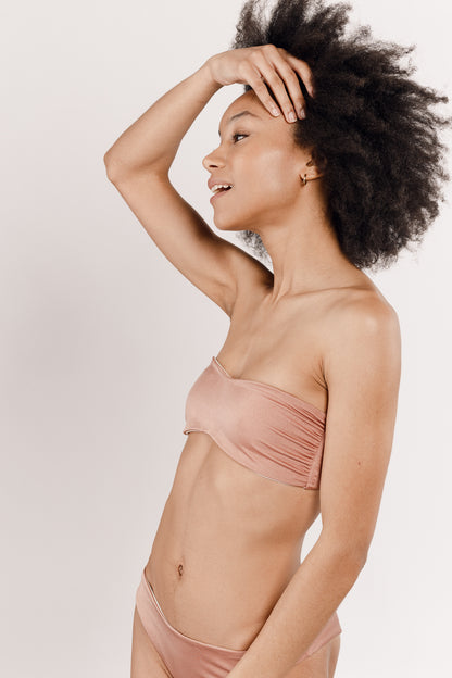 Maillot de bain deux pièces rose réversible