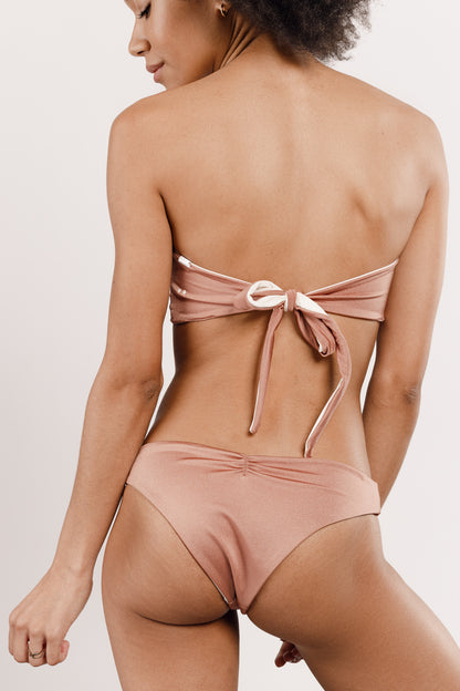 Maillot de bain deux pièces rose réversible