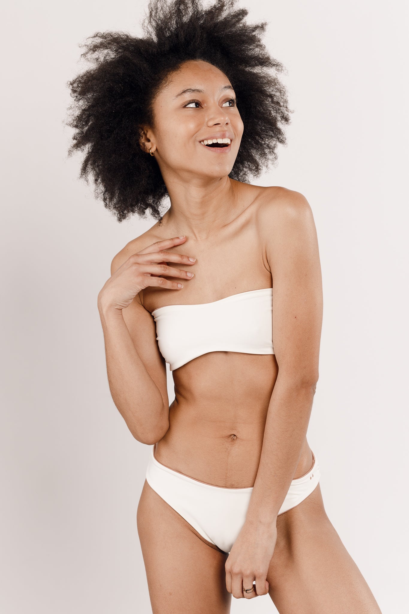 Maillot de bain deux pièces blanc réversible