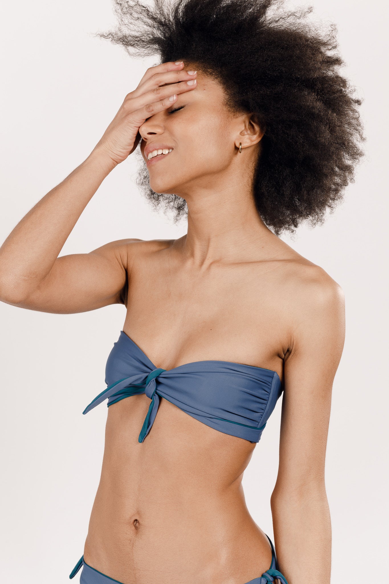 Maillot de bain deux pièces bleu réversible