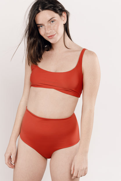 Bas de maillot sculptant réversible terracotta et sable irisé - Coco Marrakech