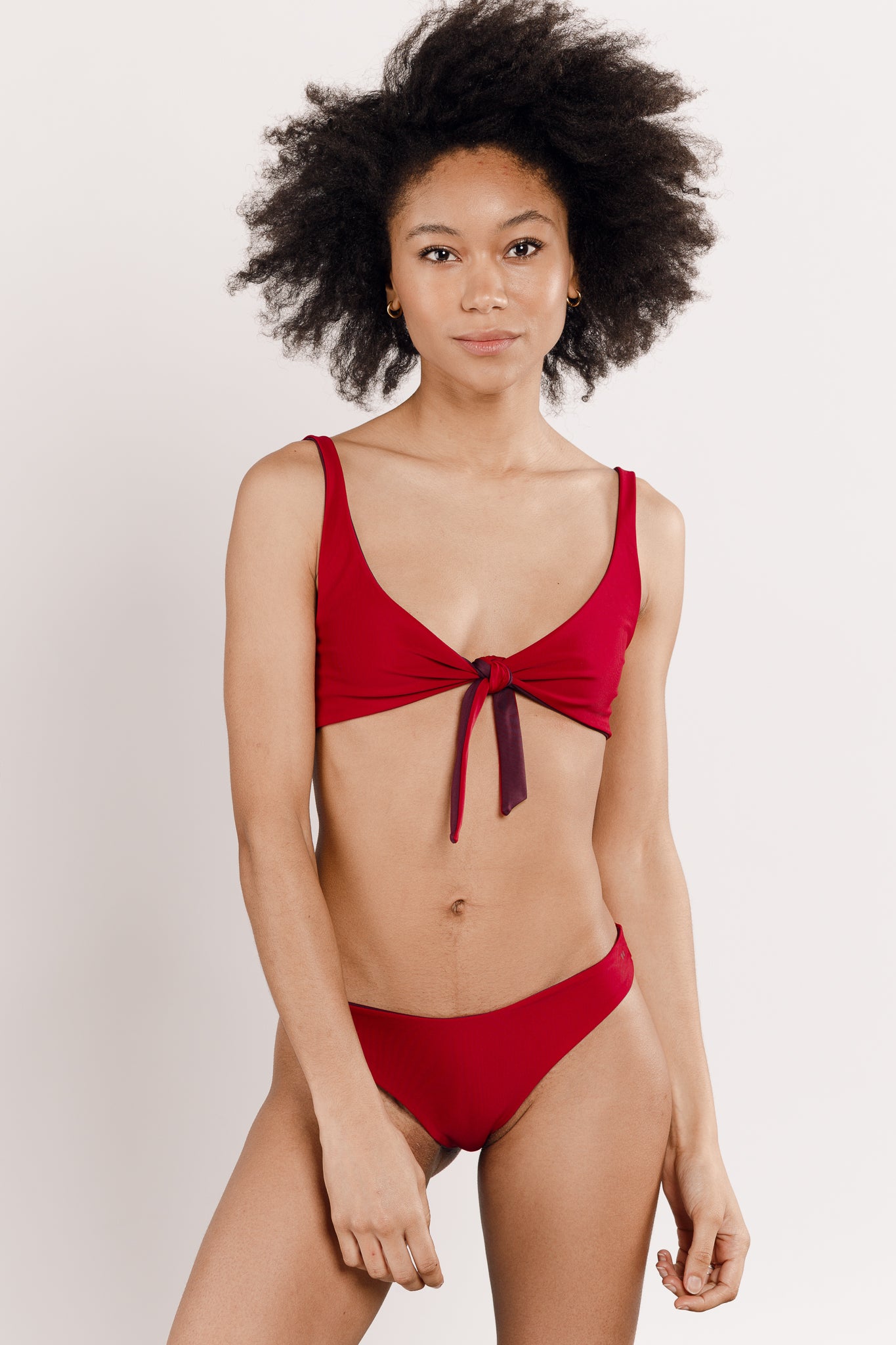 Maillot de bain deux pièces rouge réversible