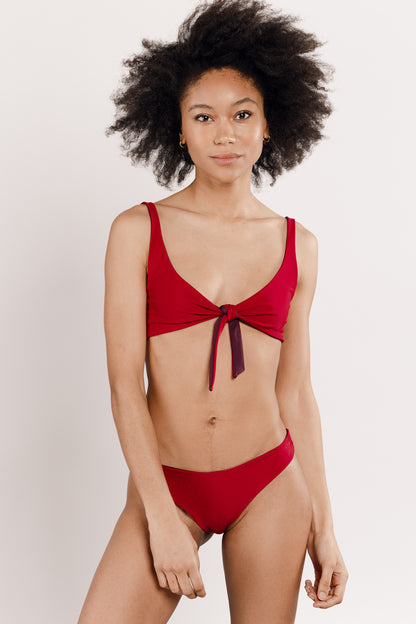 Maillot de bain deux pièces rouge réversible