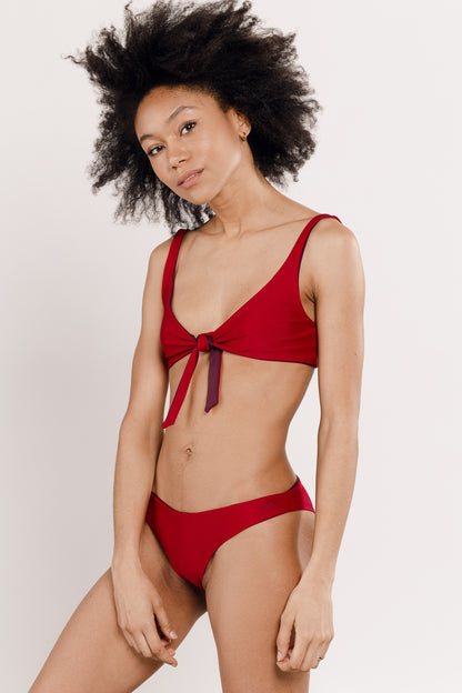 Maillot de bain deux pièces rouge réversible