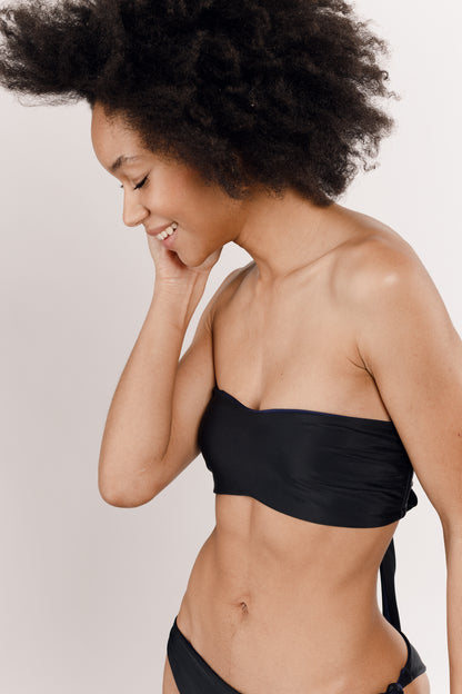 Maillot de bain deux pièces noir réversible