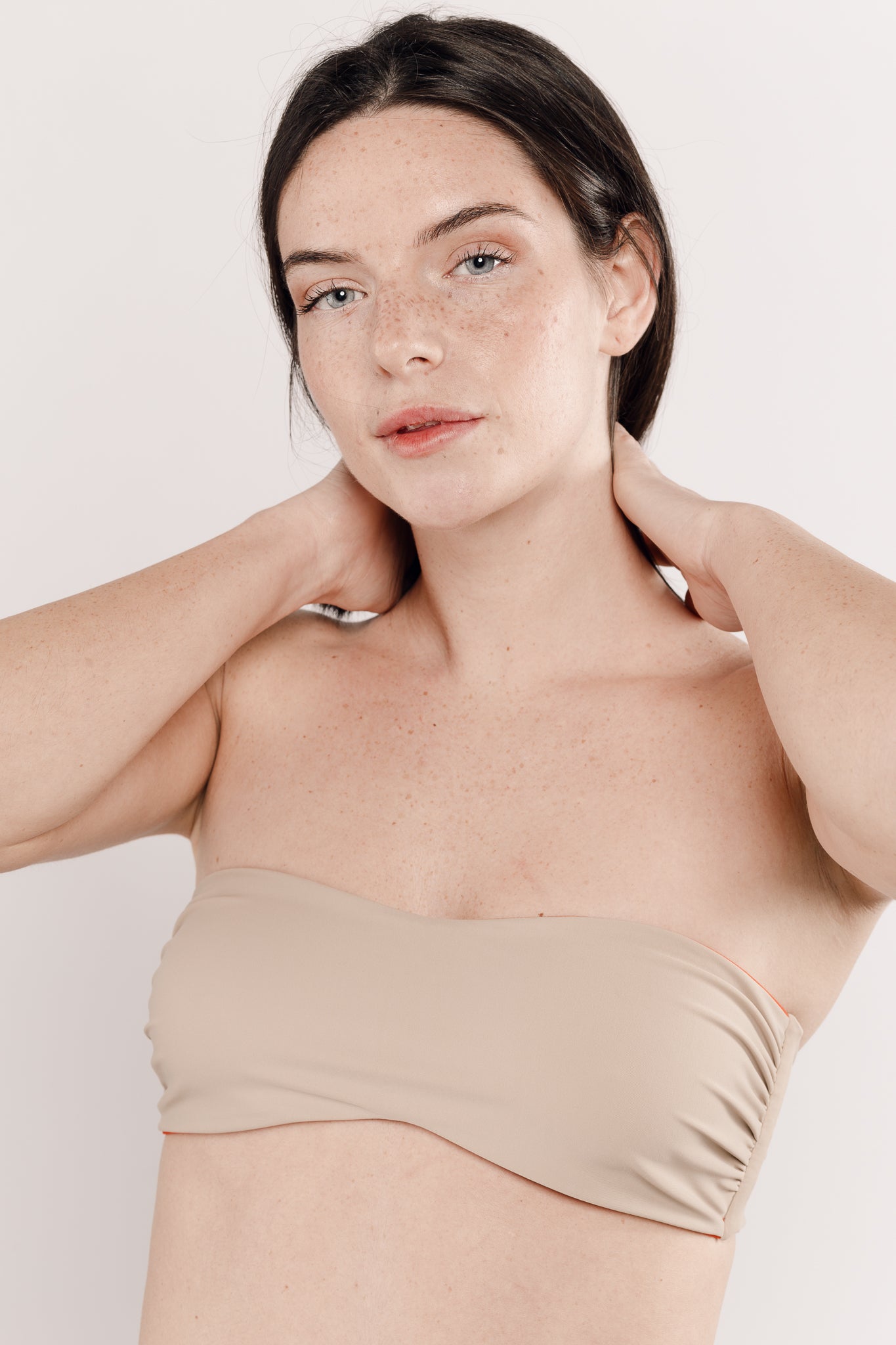 Maillot de bain deux pièces beige réversible
