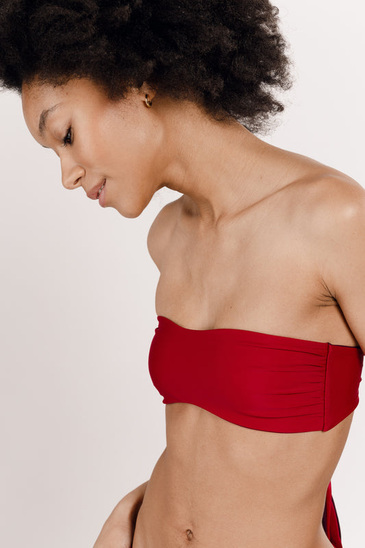 Maillot de bain deux pièces rouge réversible
