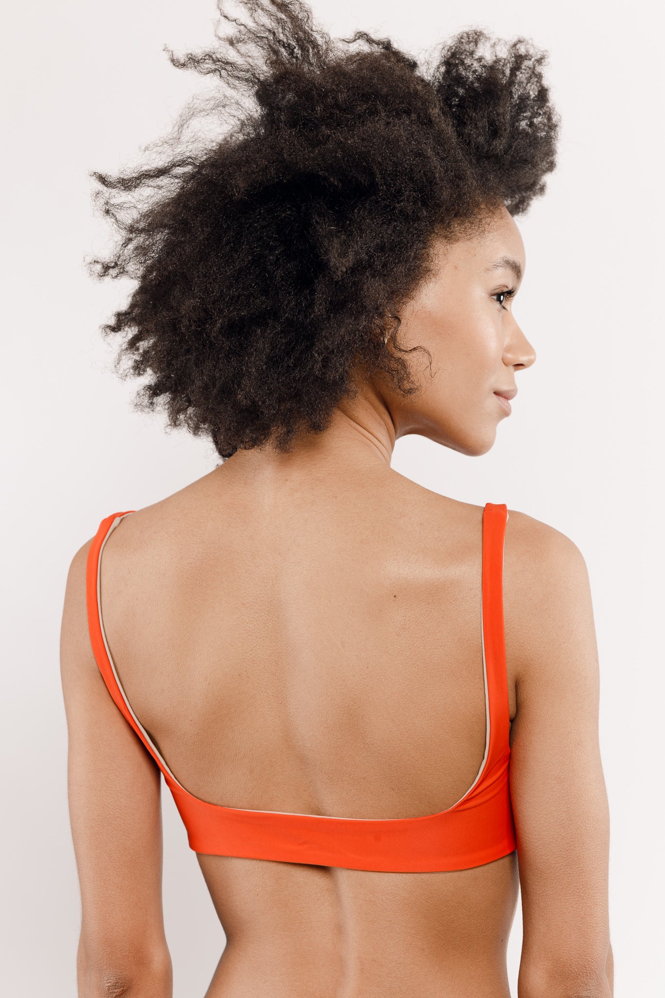 Maillot de bain deux pièces orange réversible