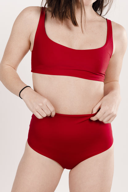 Maillot de bain deux pièces rouge réversible