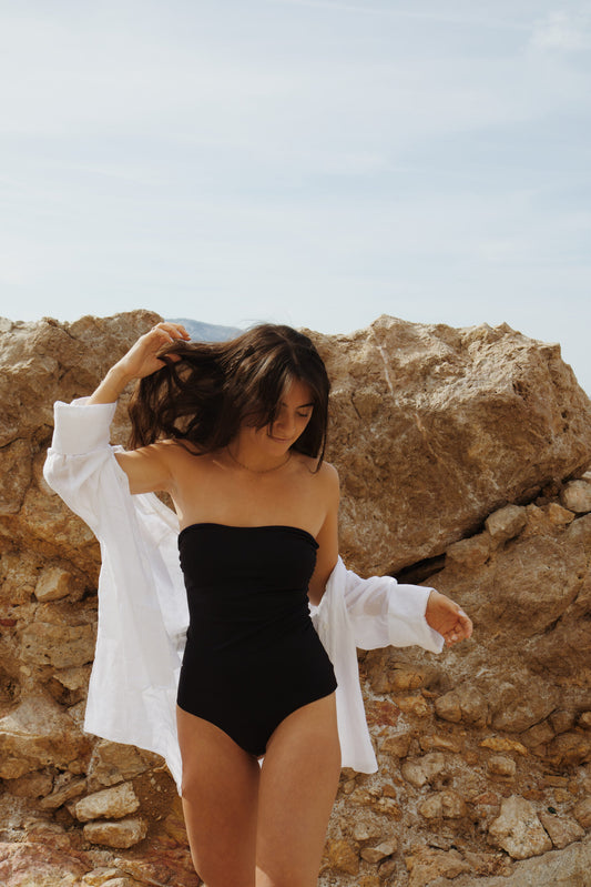 maillot de bain bustier noir